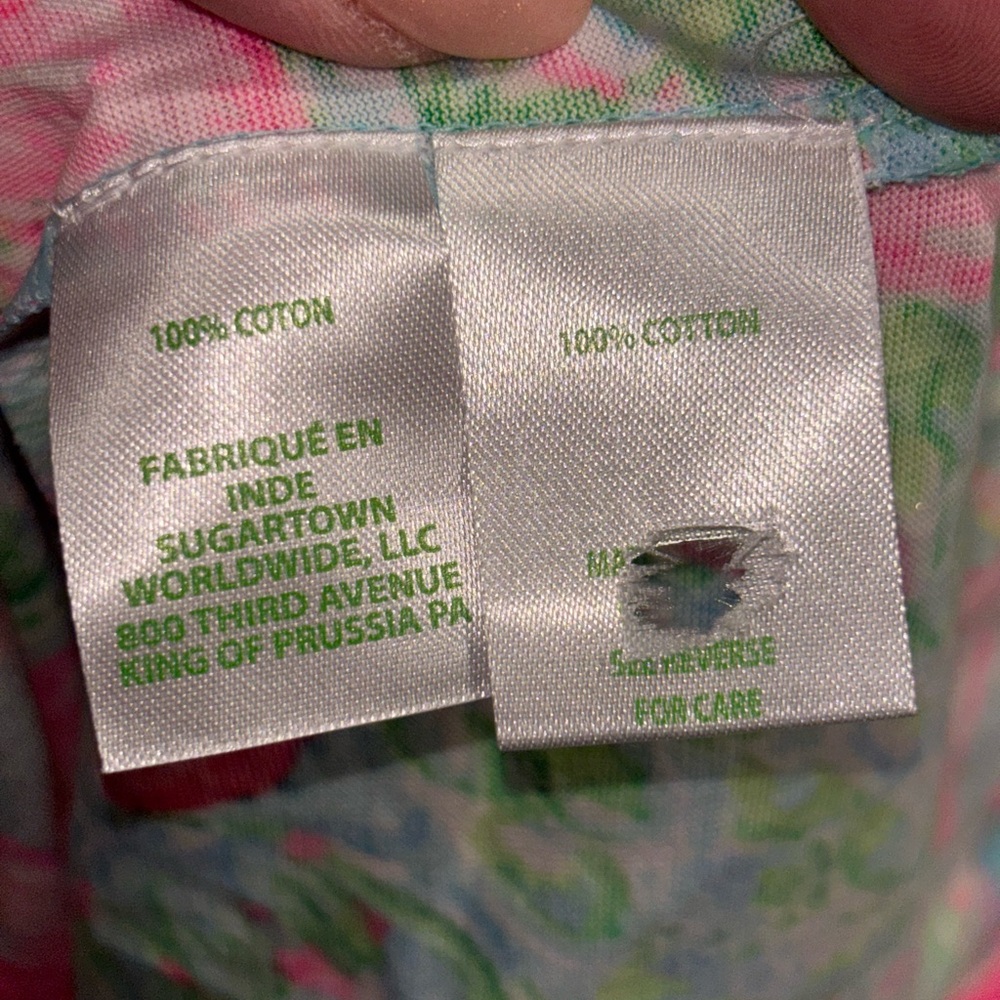 NWOT Lilly Pulitzer Geanna Dress Surf Blue So Shellegant Large Tropical Cotton - Picture 14 of 14